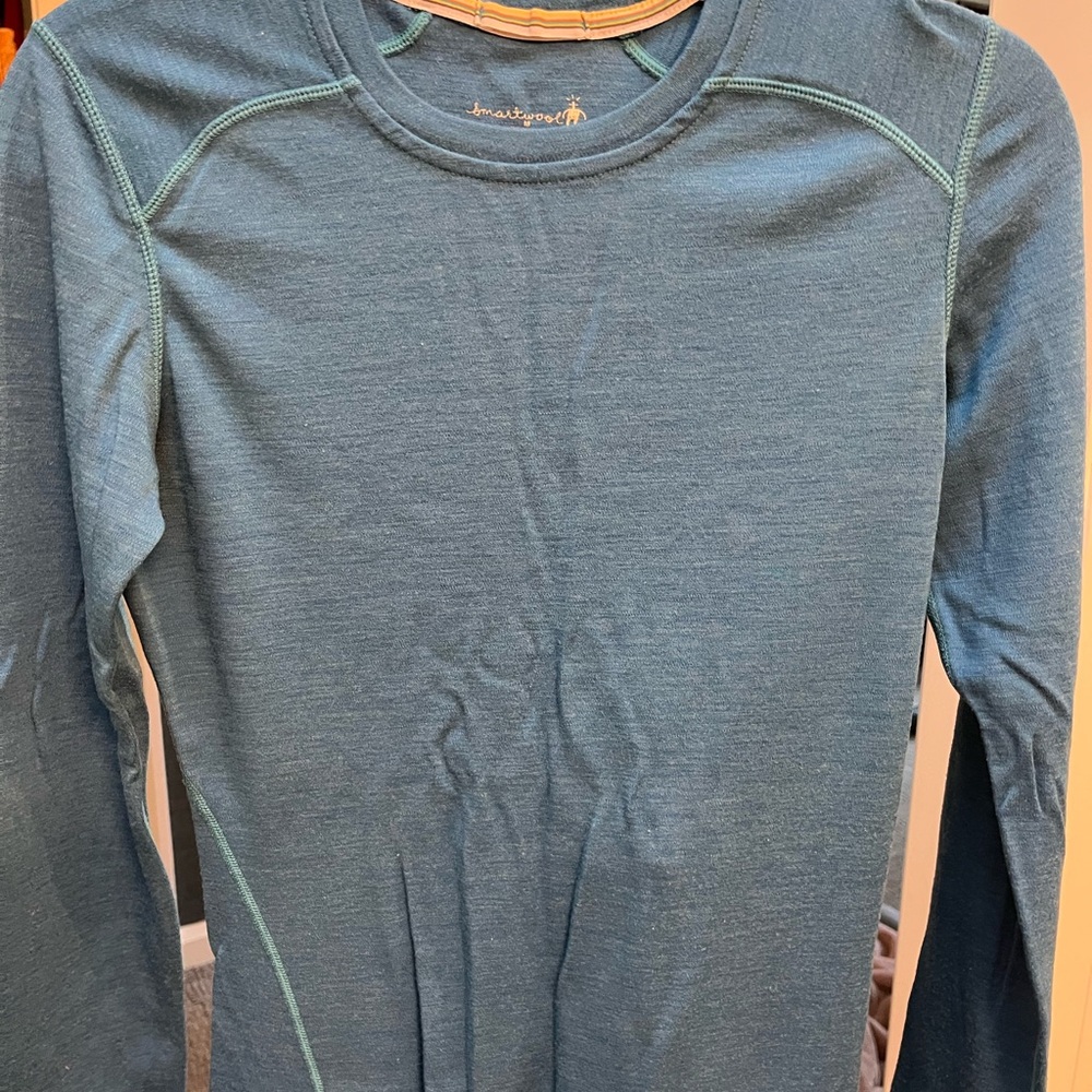 Smartwool Teal Crew Neck Merino Wool Shirt